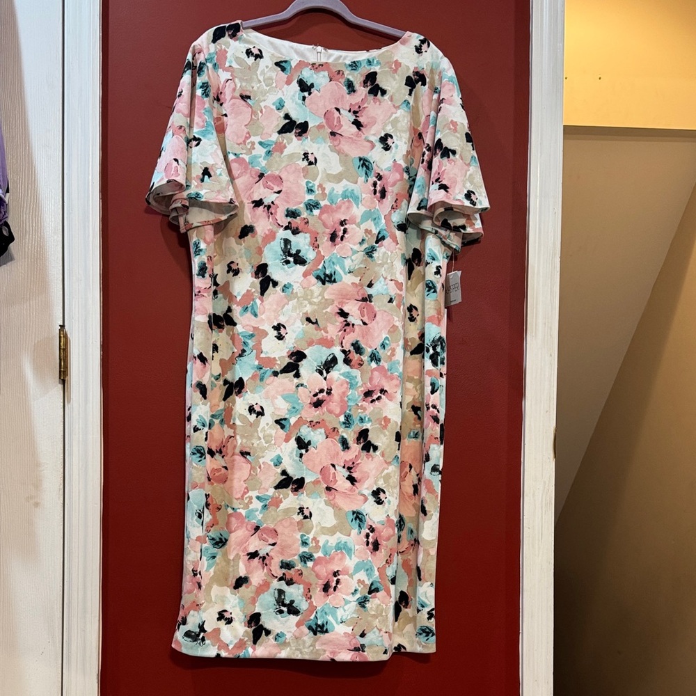Kasper Pink and Black Floral Dress 👗 NWT